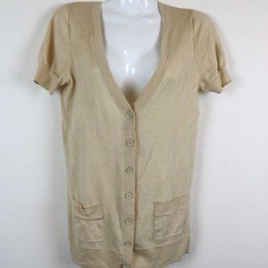 J Crew Womens Cardigan Short Sleeve V Neck Pocket